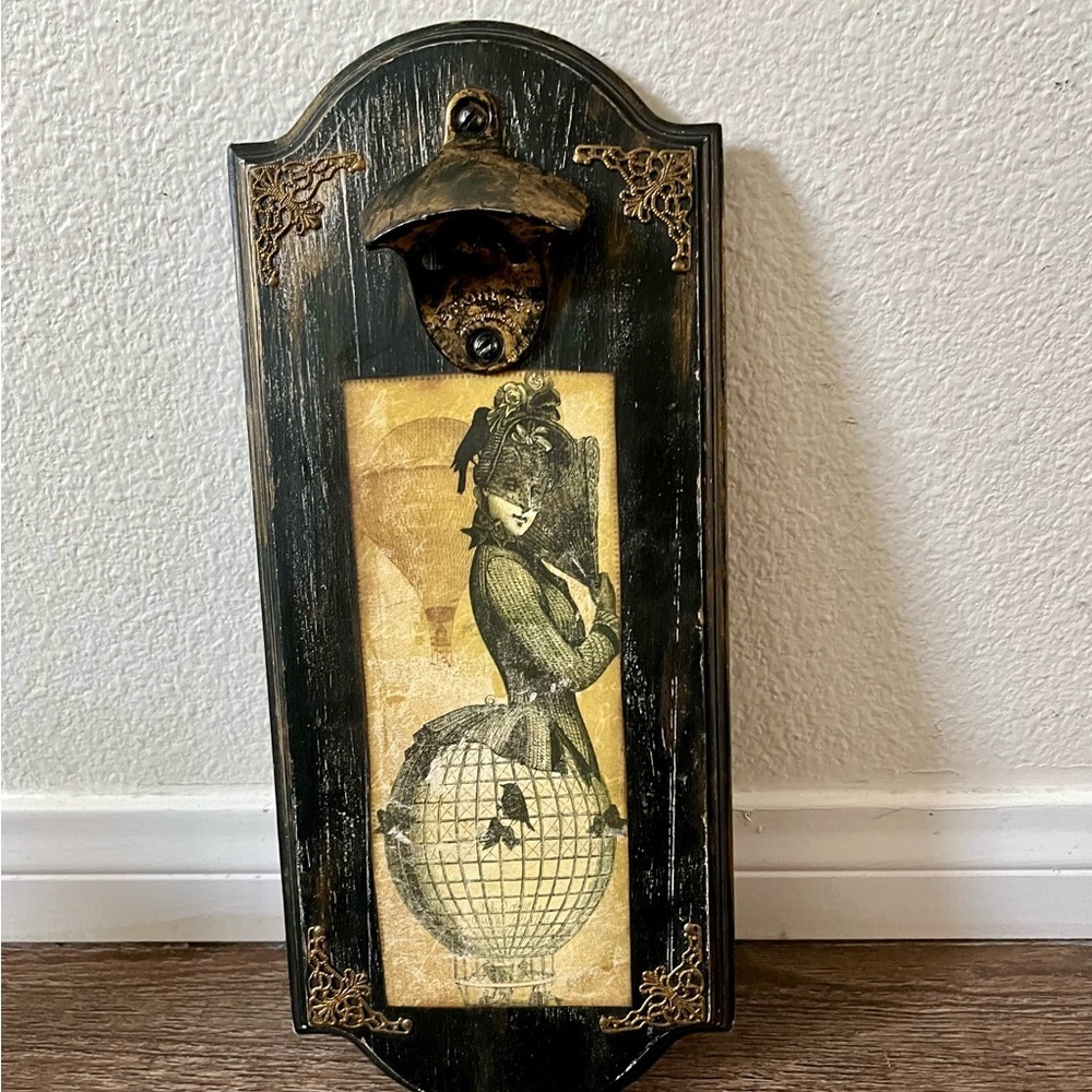 Vintage Wall-Mounted Bottle Opener with Artistic Design